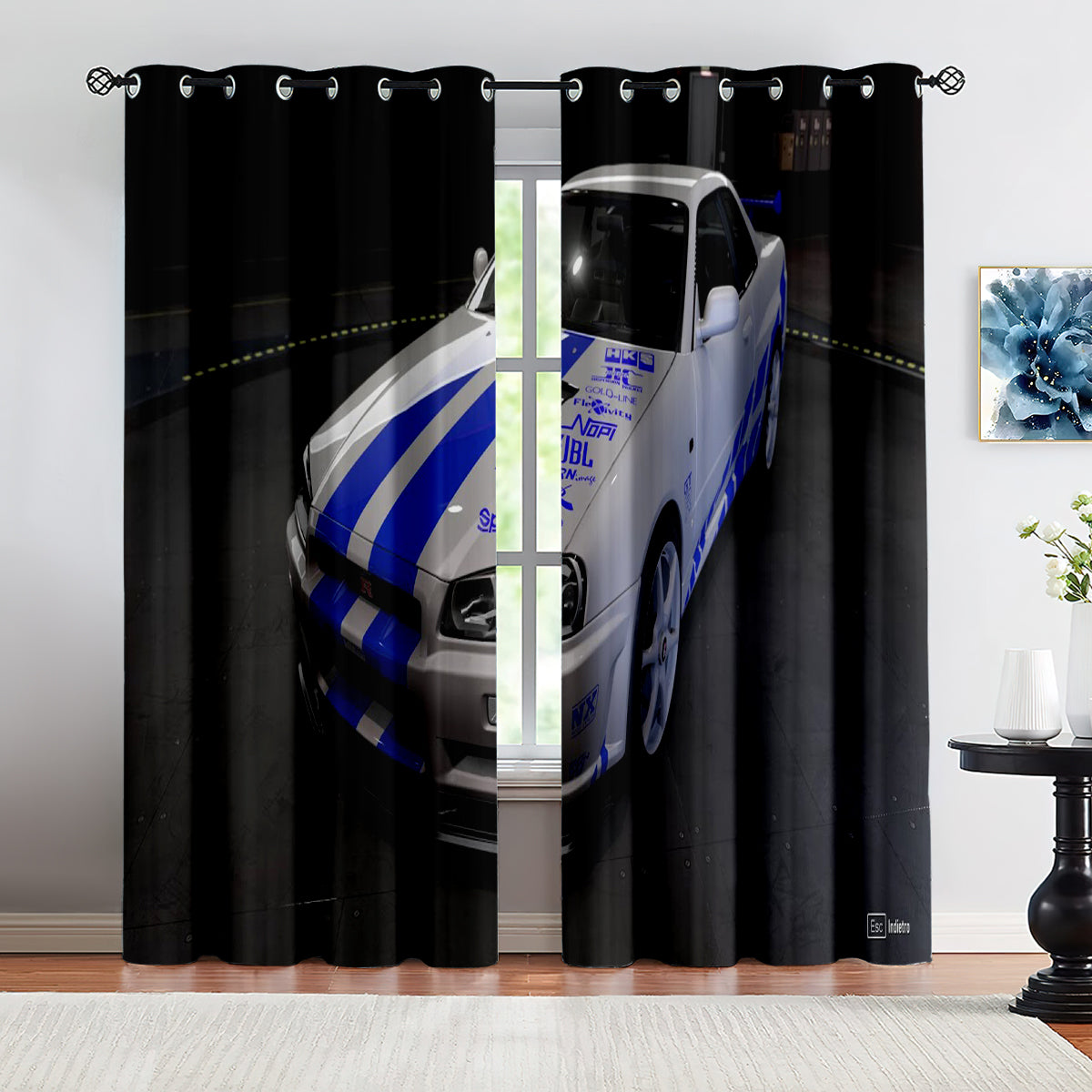 Skyline Car Blackout Curtains Drapes for Window Treatment Set