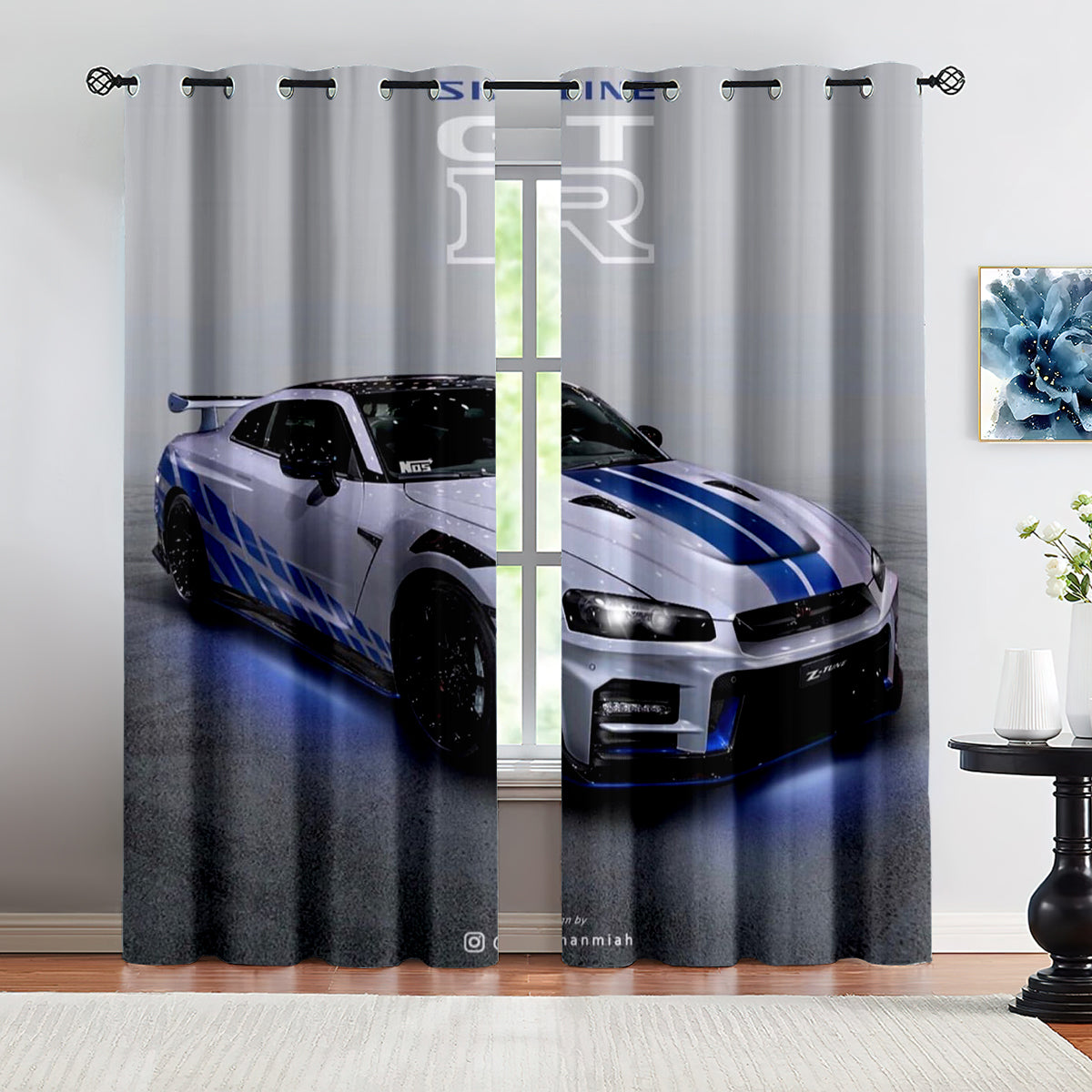 Skyline Car Blackout Curtains Drapes for Window Treatment Set