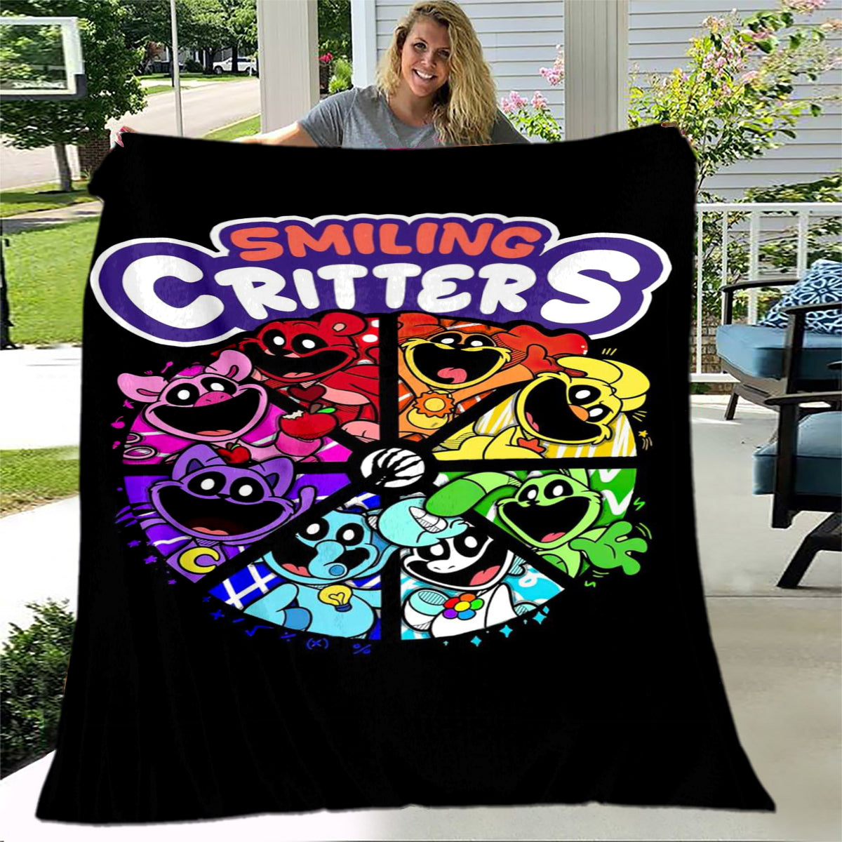 Smiling Critters Flannel Fleece Throw Blanket