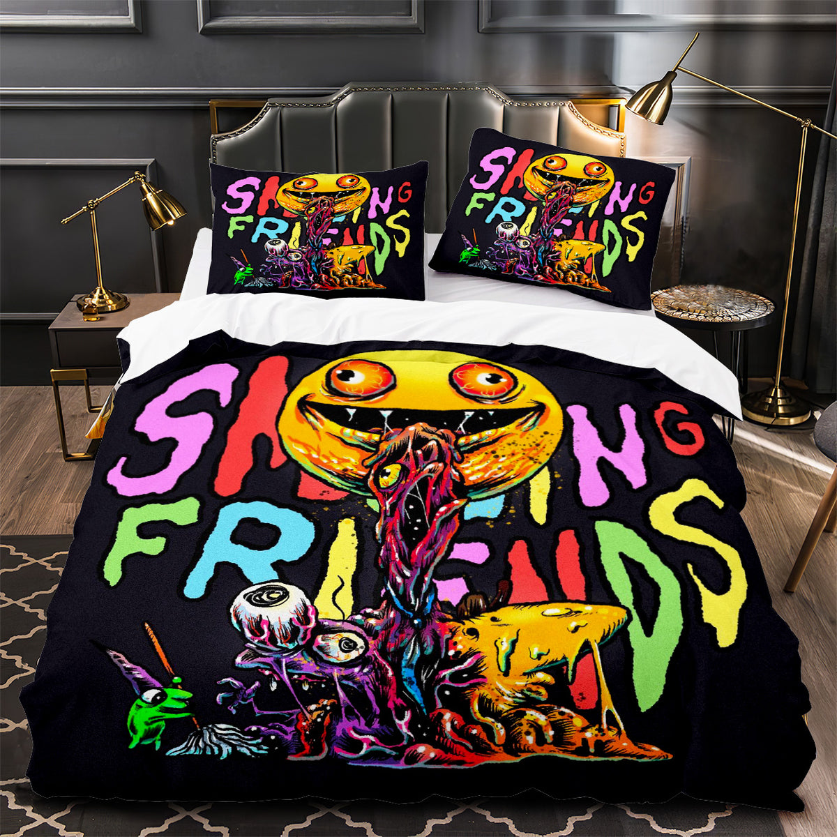 Smiling Friends Duvet Cover Quilt Case Pillowcase Bedding Set Without Filler