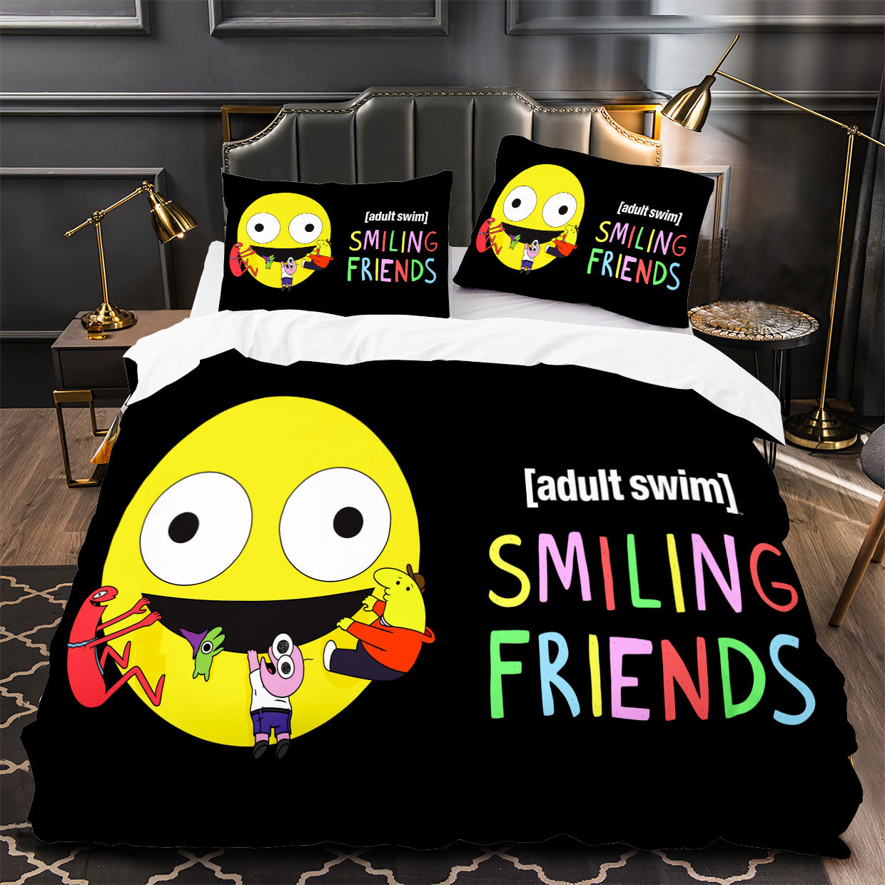 Smiling Friends Duvet Cover Quilt Case Pillowcase Bedding Set Without Filler