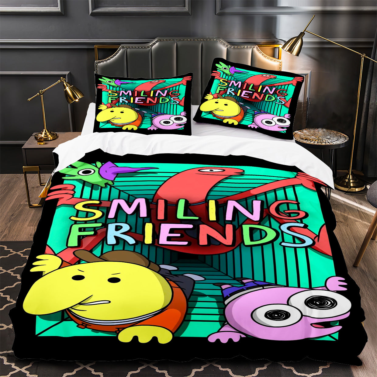 Smiling Friends Duvet Cover Quilt Case Pillowcase Bedding Set Without Filler