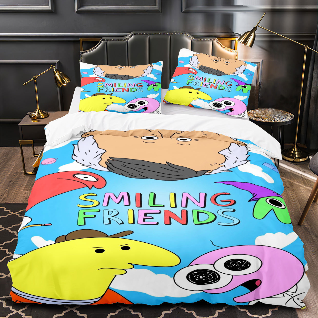 Smiling Friends Duvet Cover Quilt Case Pillowcase Bedding Set Without Filler