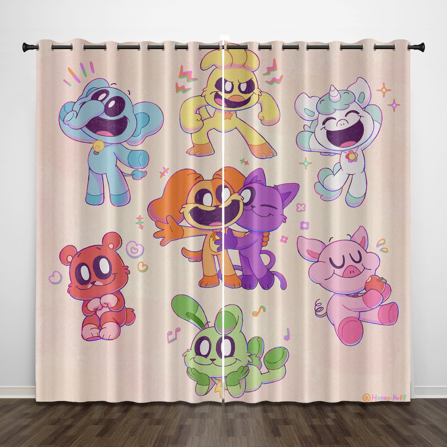 Smiling Critters Blackout Curtains Drapes For Window Treatment Set