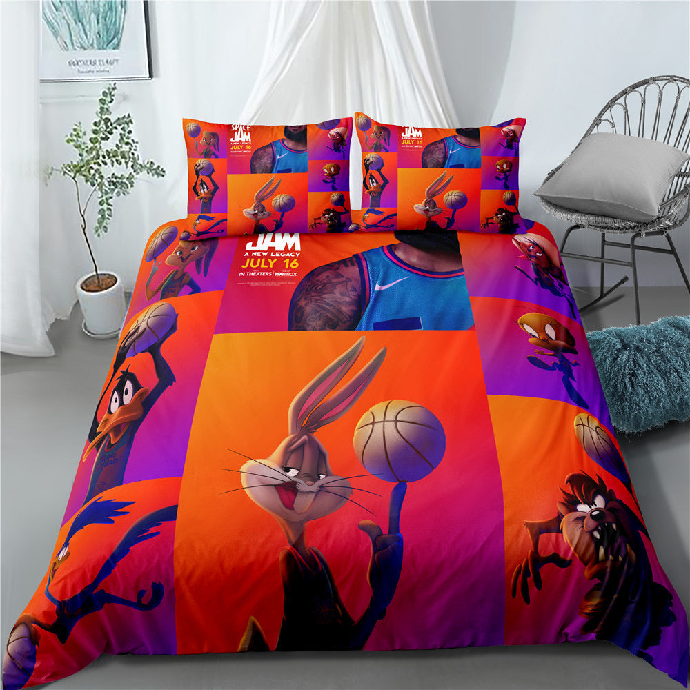Space Jam A New Legacy Duvet Cover Quilt Cover Pillowcase Bedding Set for Kids Adults