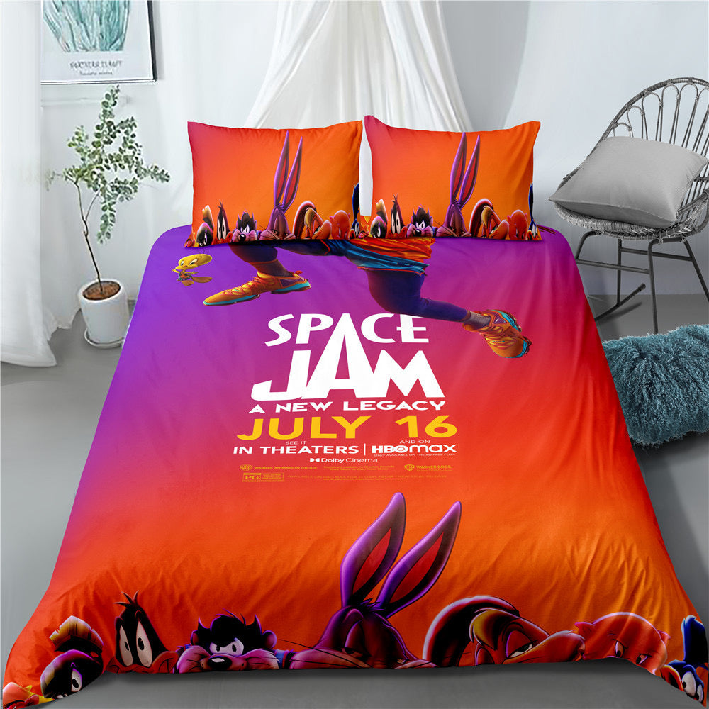 Space Jam A New Legacy Duvet Cover Quilt Cover Pillowcase Bedding Set for Kids Adults
