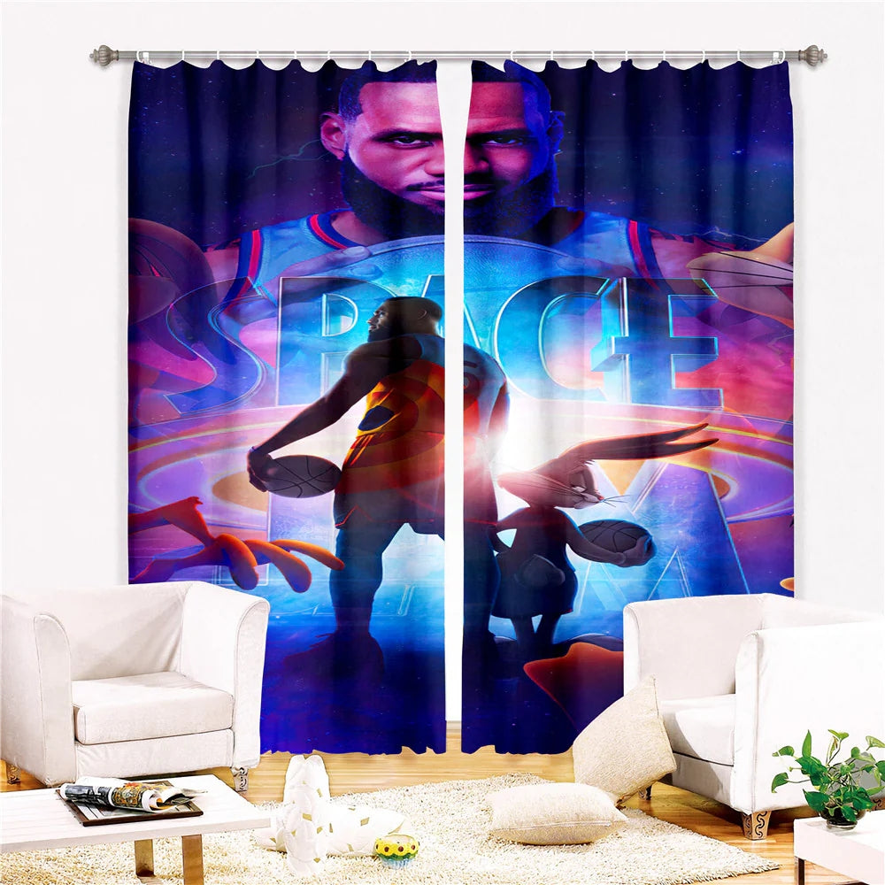 Space Jam A New Legacy Blackout Curtains For Window Treatment Set For Living Room Bedroom