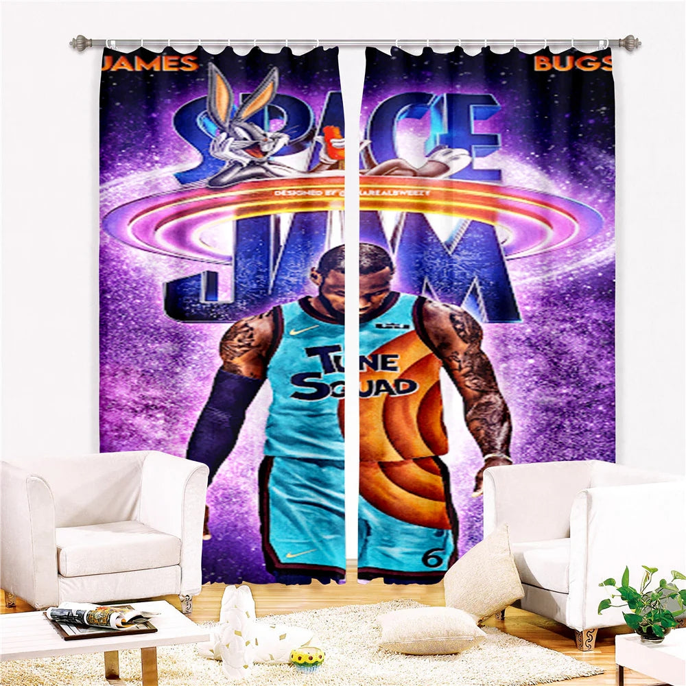 Space Jam A New Legacy Blackout Curtains For Window Treatment Set For Living Room Bedroom