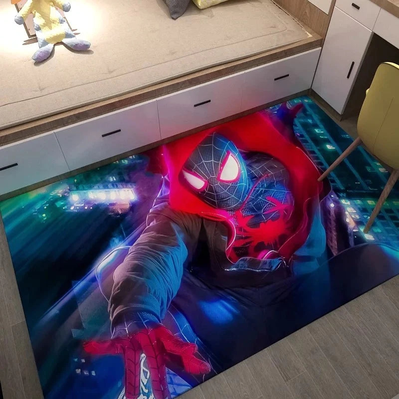 Spider Man Into the Spider Verse Miles Morales Cosplay Carpet Living Room Bedroom Bathroom Mat