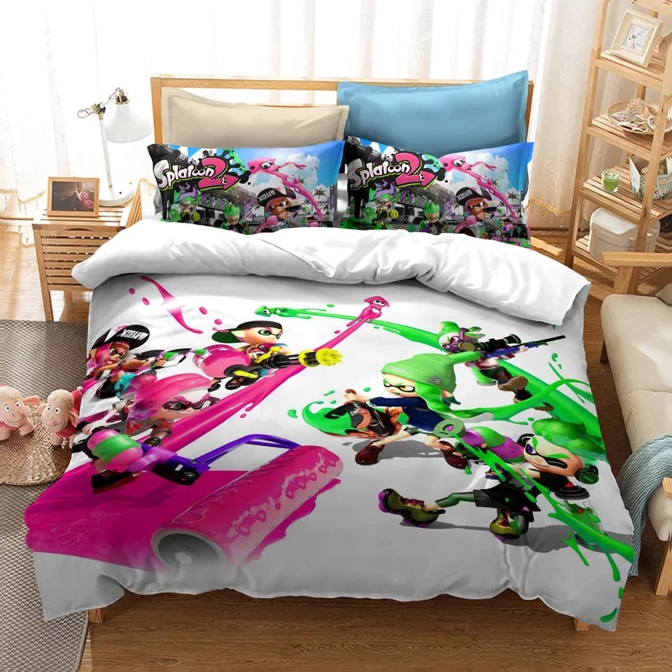 Splatoon 3D Printed Duvet Cover Quilt Cover Pillowcase Bedding Set