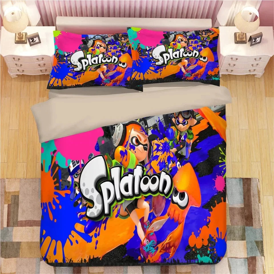 Splatoon 3D Printed Duvet Cover Quilt Cover Pillowcase Bedding Set