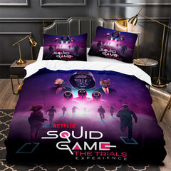Squids Game Duvet Cover Quilt Case Pillowcase Bedding Set Without Filler