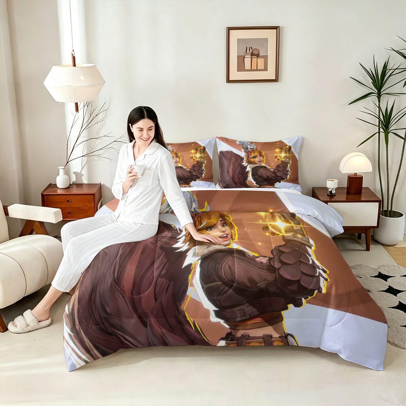 ‌Marvel Rivals Squirrel Girl Comforter Pillowcase Sets Blanket All Season Reversible Quilted Duvet