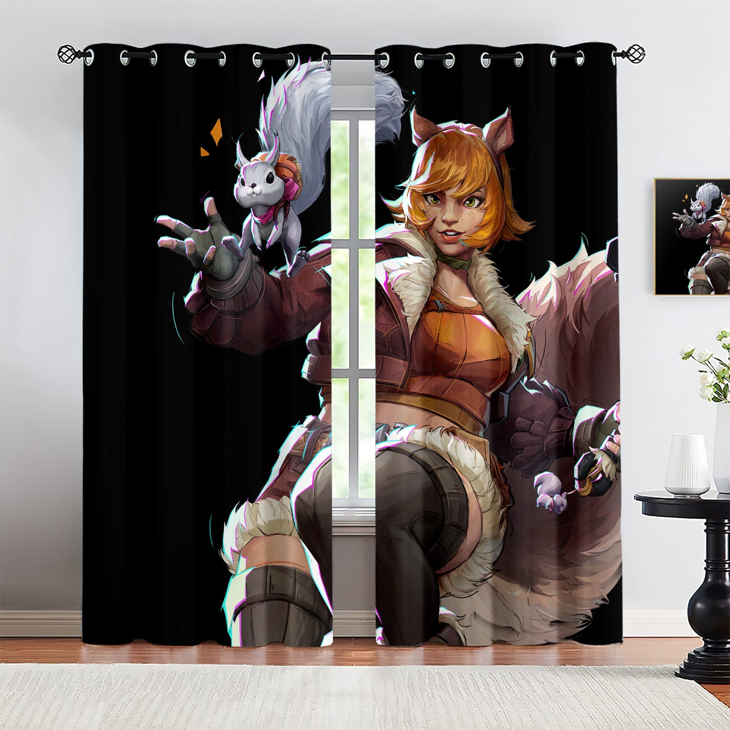Marvel Rivals Squirrel Girl Blackout Curtains Drapes For Window Treatment Set