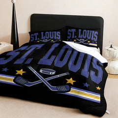 St Louis Blues Hockey League Comforter Pillowcase Sets Blanket All Season Reversible Quilted Duvet