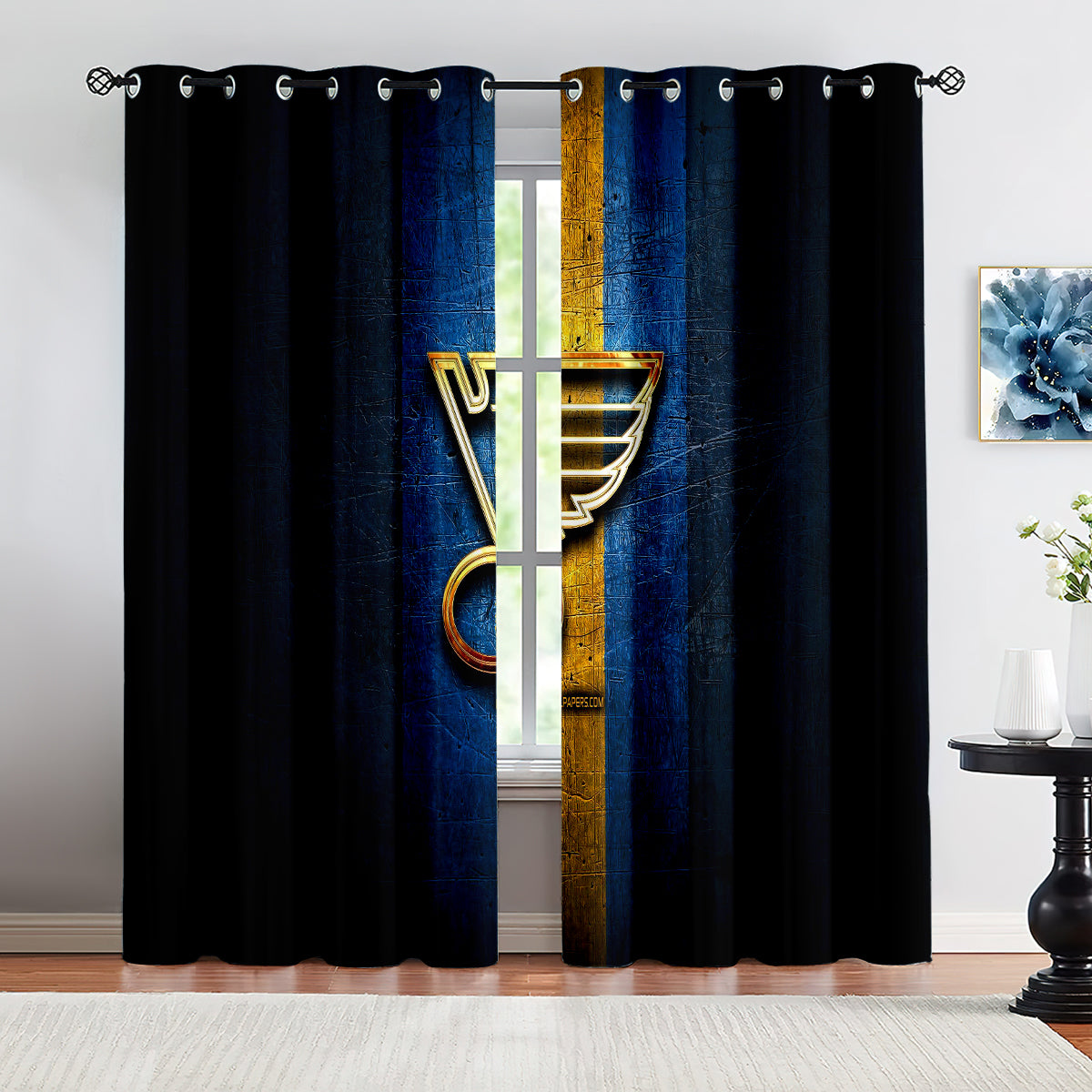 St Louis Blues Hockey League Blackout Curtains Drapes For Window Treatment Set