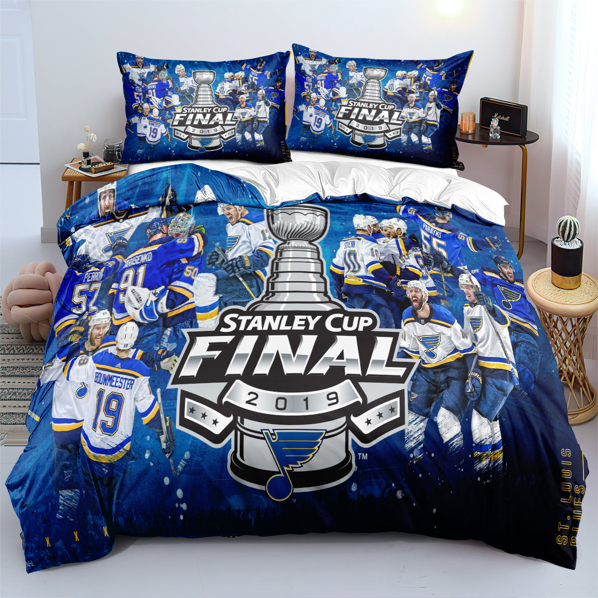 St. Louis Blues Hockey League Duvet Cover Quilt Case Pillowcases
