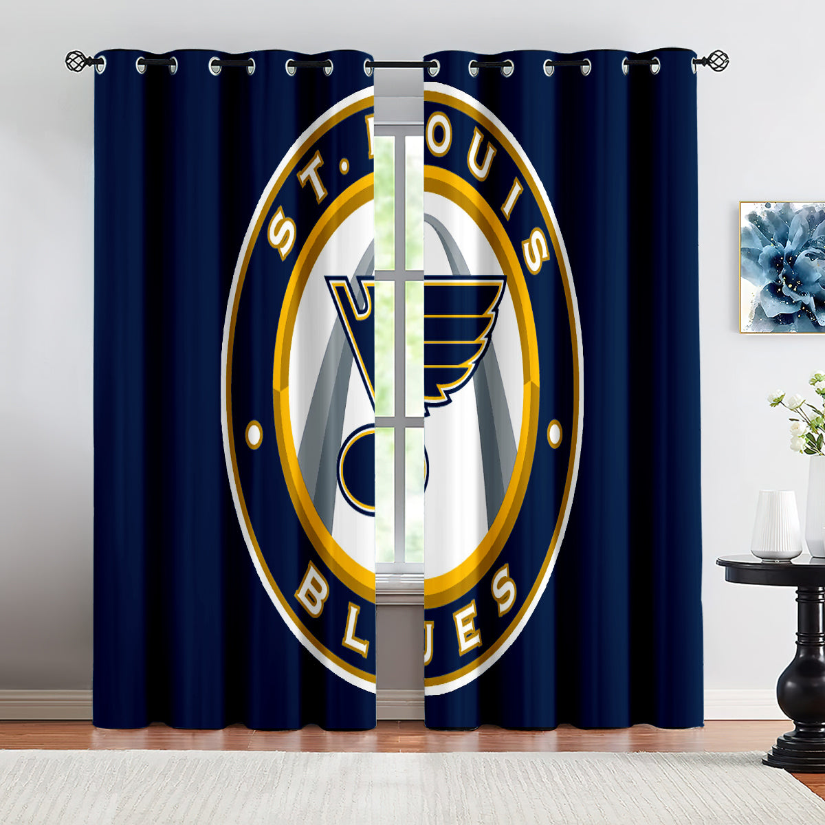 St Louis Blues Hockey League Blackout Curtains Drapes For Window Treatment Set