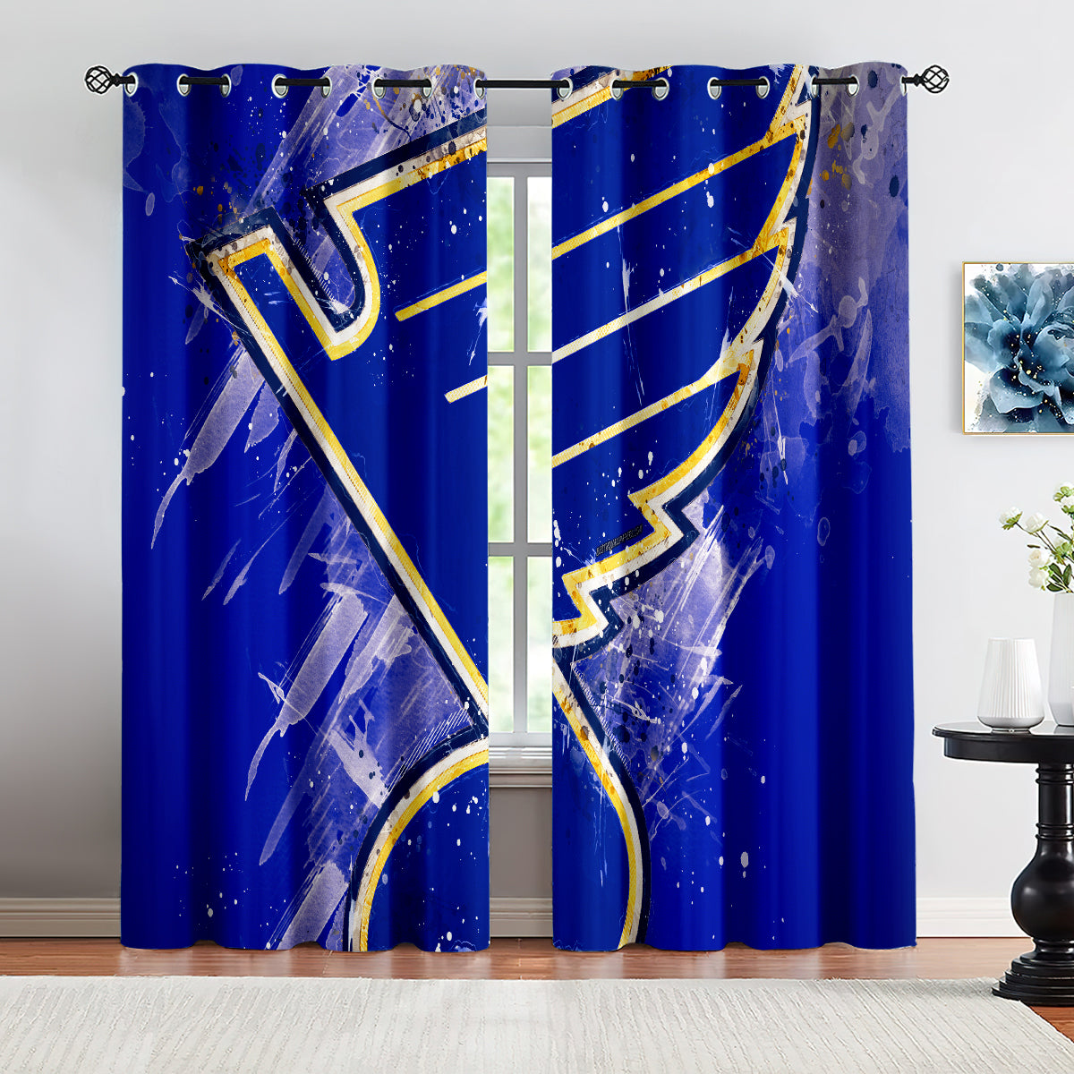 St Louis Blues Hockey League Blackout Curtains Drapes For Window Treatment Set