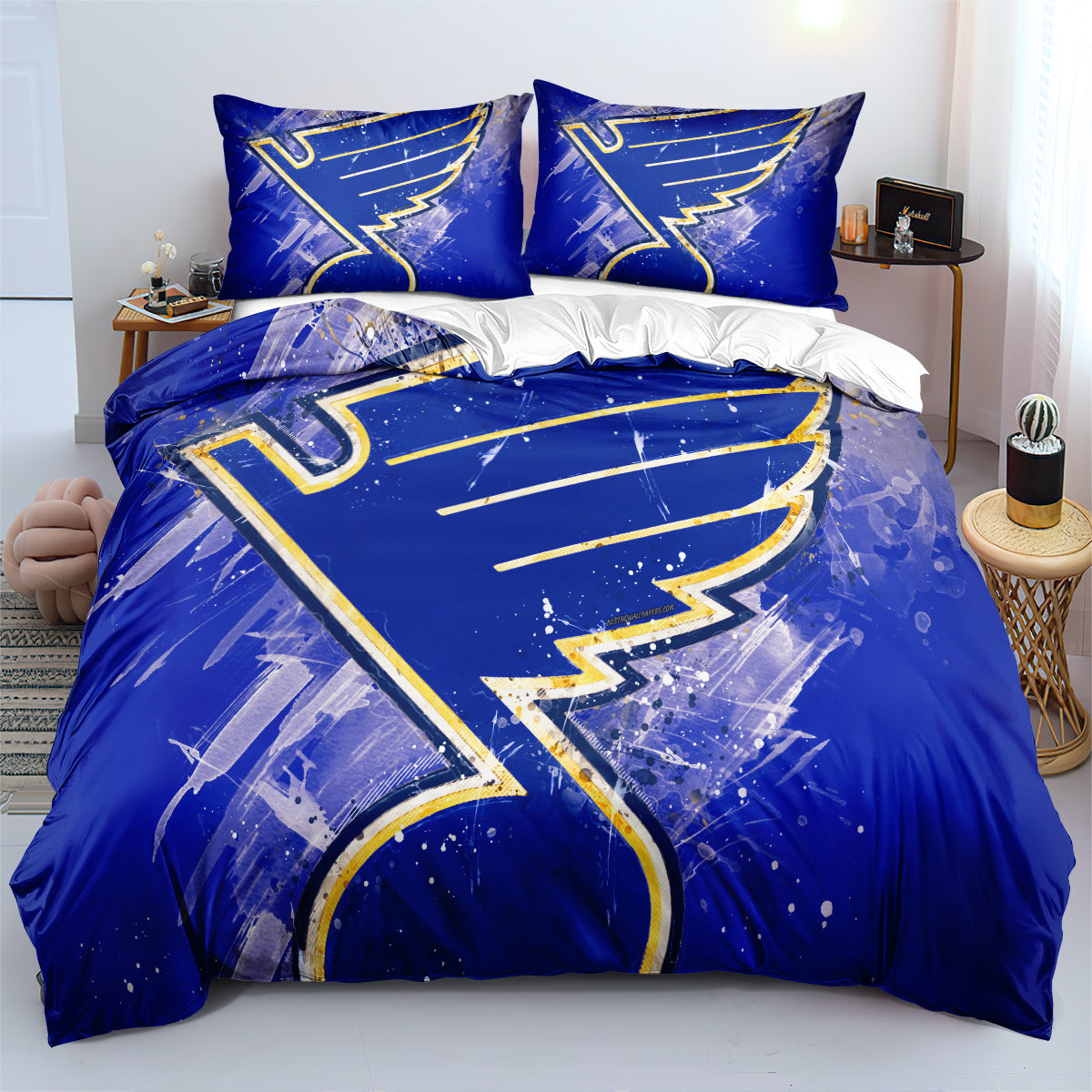 St. Louis Blues Hockey League Duvet Cover Quilt Case Pillowcases
