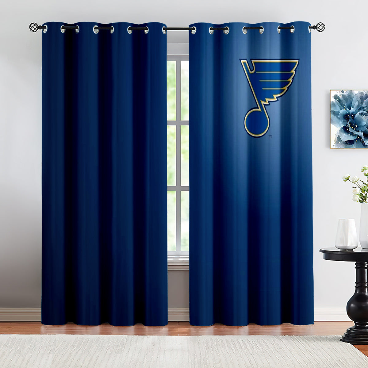 St Louis Blues Hockey League Blackout Curtains Drapes For Window Treatment Set