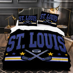 St Louis Blues Hockey Duvet Cover Quilt Case Pillowcase Bedding Set Without Filler