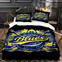 St Louis Blues Hockey Duvet Cover Quilt Case Pillowcase Bedding Set Without Filler