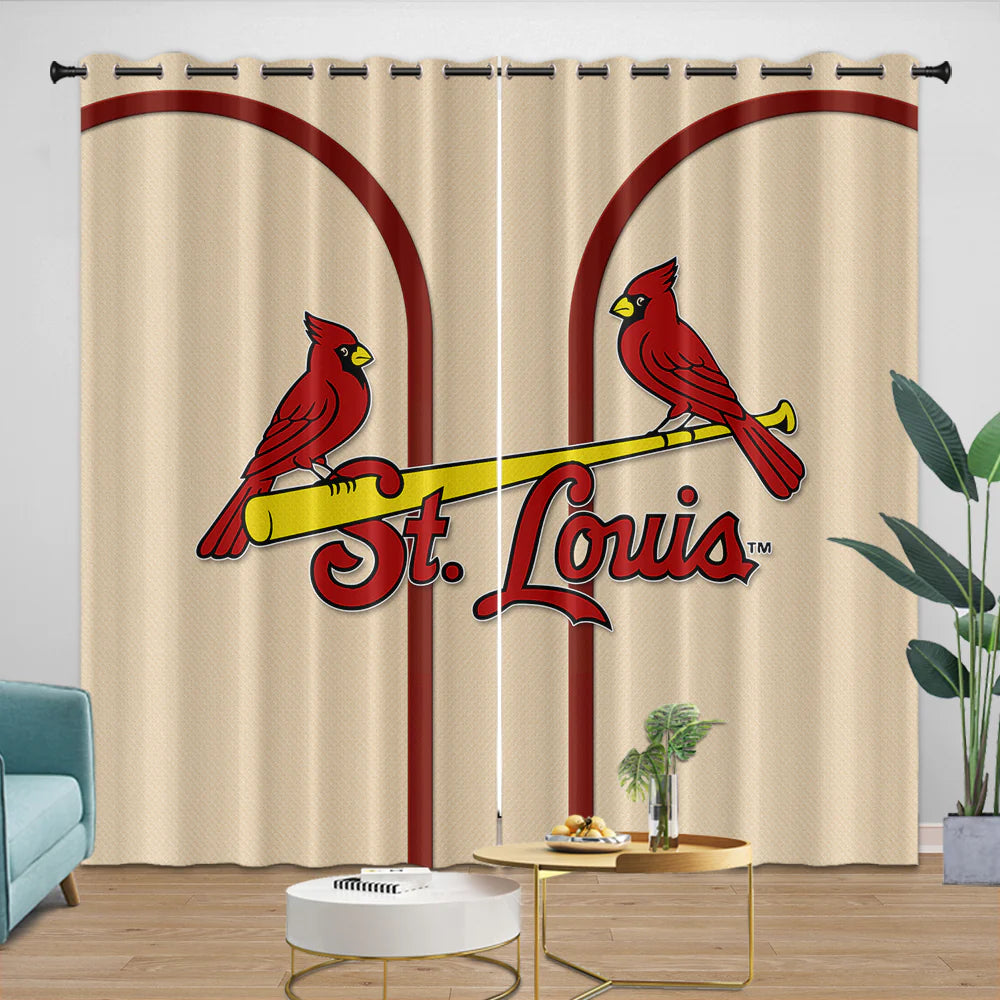 St Louis Cardinals Blackout Curtain for Living Room Bedroom Window Treatment