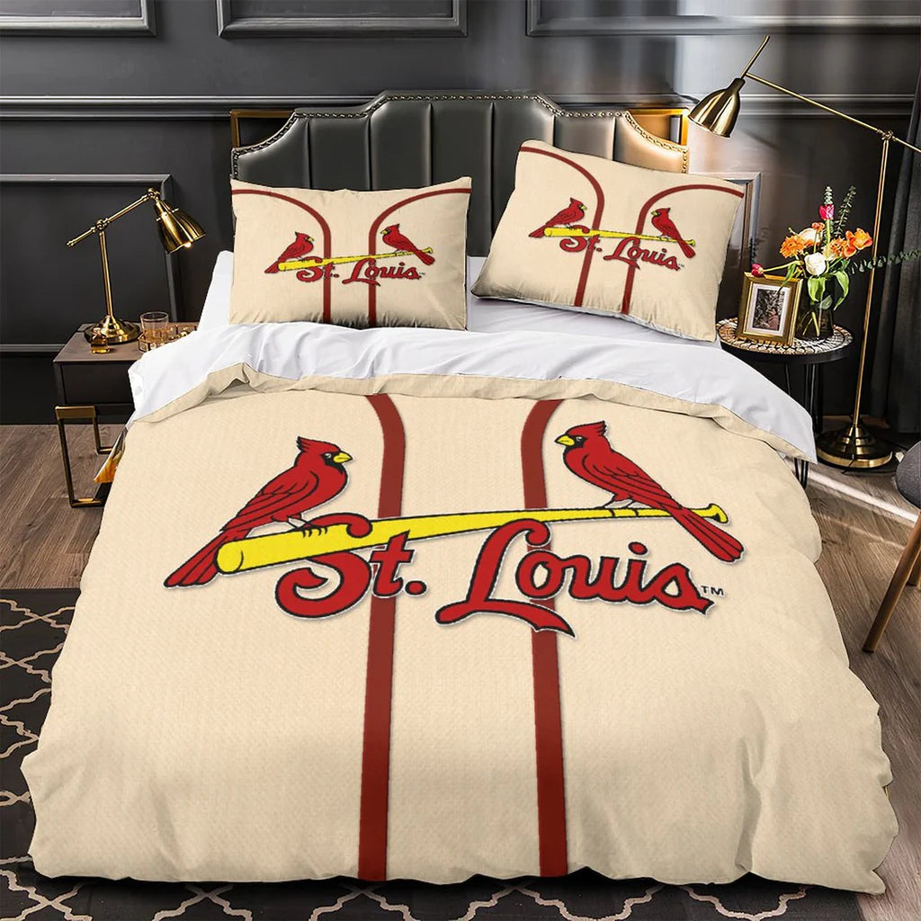 St Louis Cardinals Duvet Cover Quilt Case Pillowcase Bedding Set Without Filler
