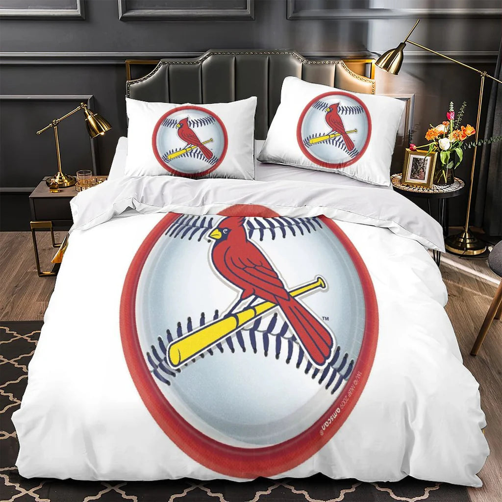 St Louis Cardinals Duvet Cover Quilt Case Pillowcase Bedding Set Without Filler