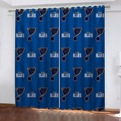 St Louis Blues Hockey League Blackout Curtains Drapes For Window Treatment Set
