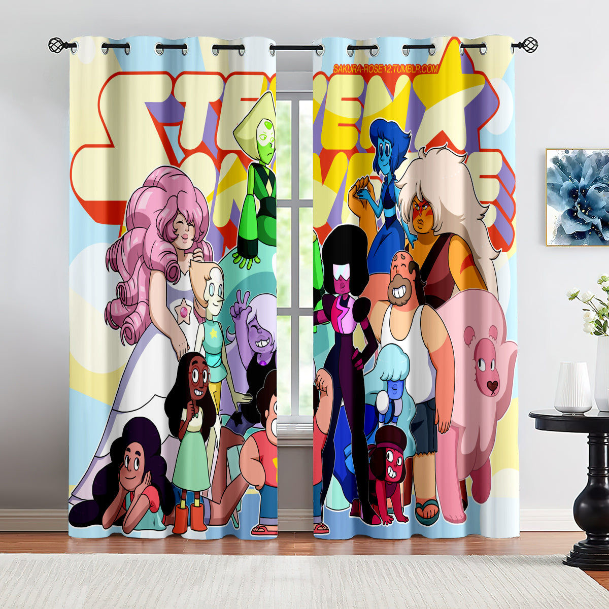 Steven Universe Blackout Curtains Drapes for Window Treatment Set