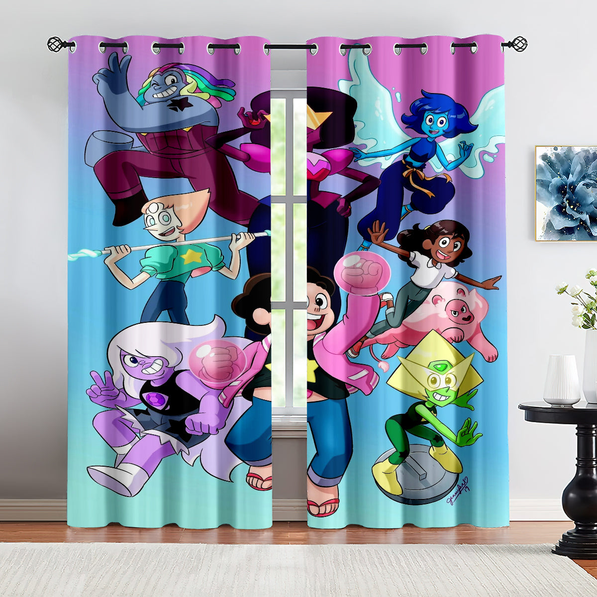 Steven Universe Blackout Curtains Drapes for Window Treatment Set