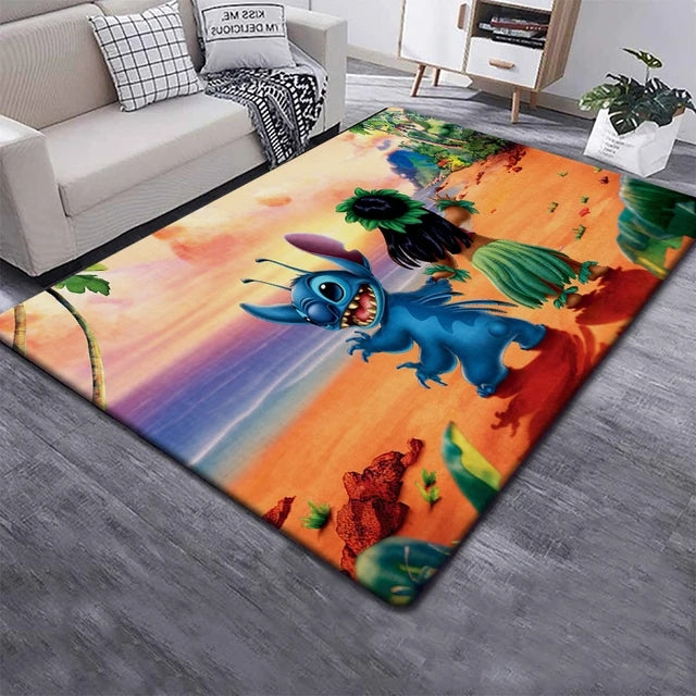 Stitch and Lilo Carpet Living Room Bedroom Sofa Rug Door Mat Kitchen Bathroom