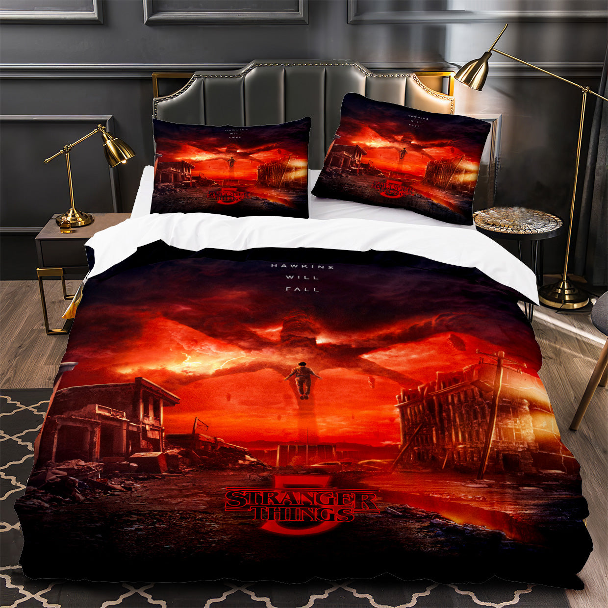 Strangers Thing Duvet Cover Quilt Case Pillowcase Bedding Set Without Filler