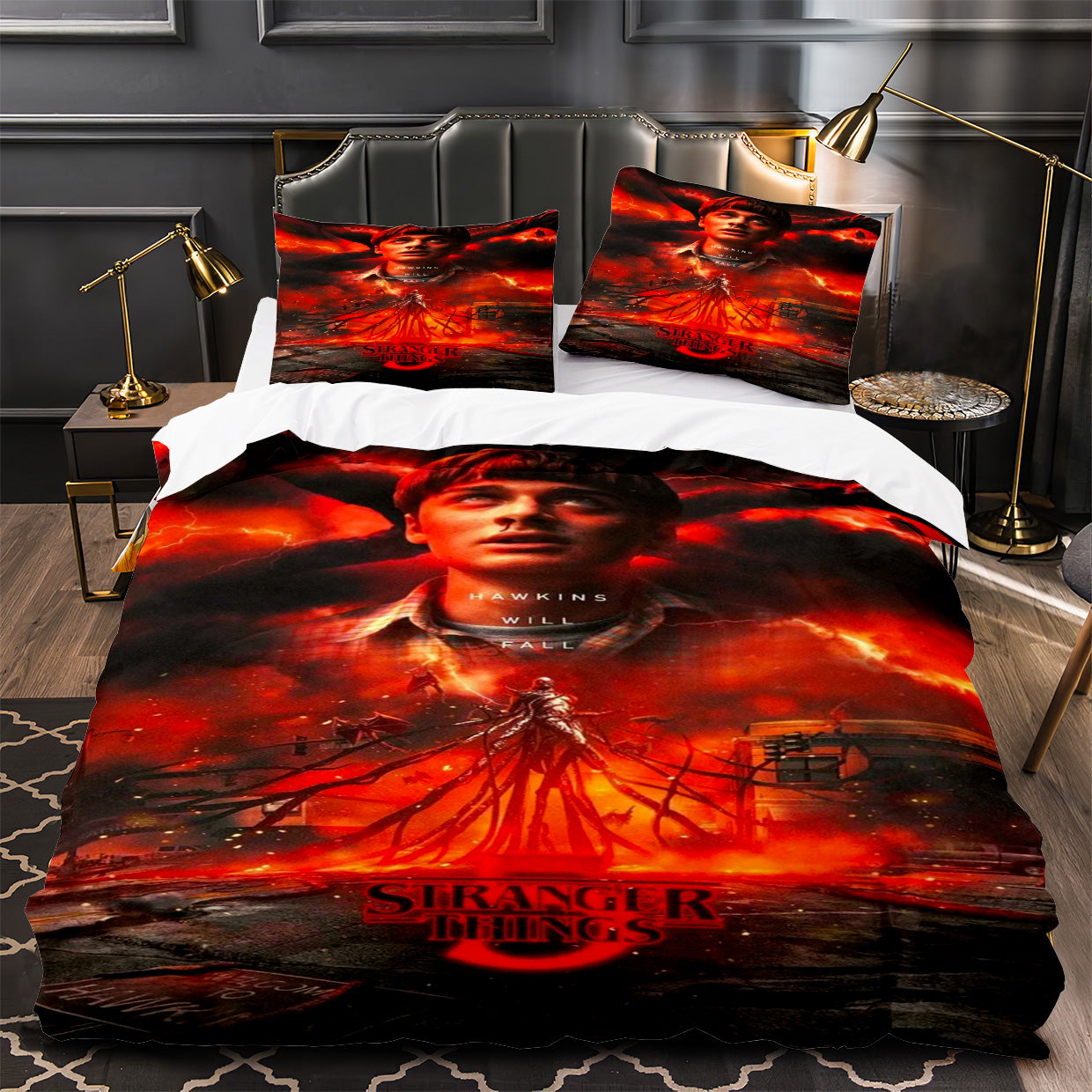 Strangers Thing Duvet Cover Quilt Case Pillowcase Bedding Set Without Filler