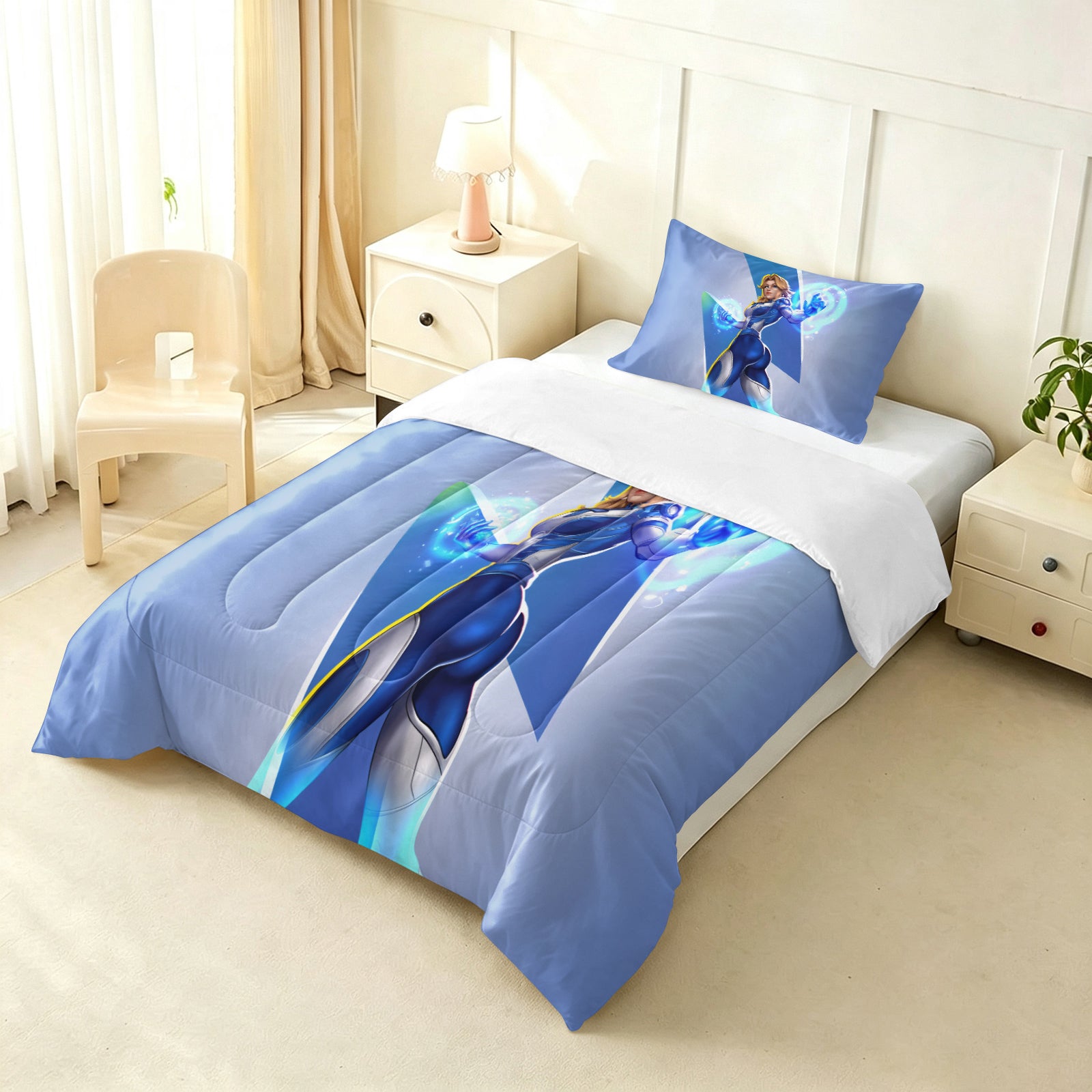 ‌Marvel Rivals Sue Storm Comforter Pillowcase Sets Blanket All Season Reversible Quilted Duvet