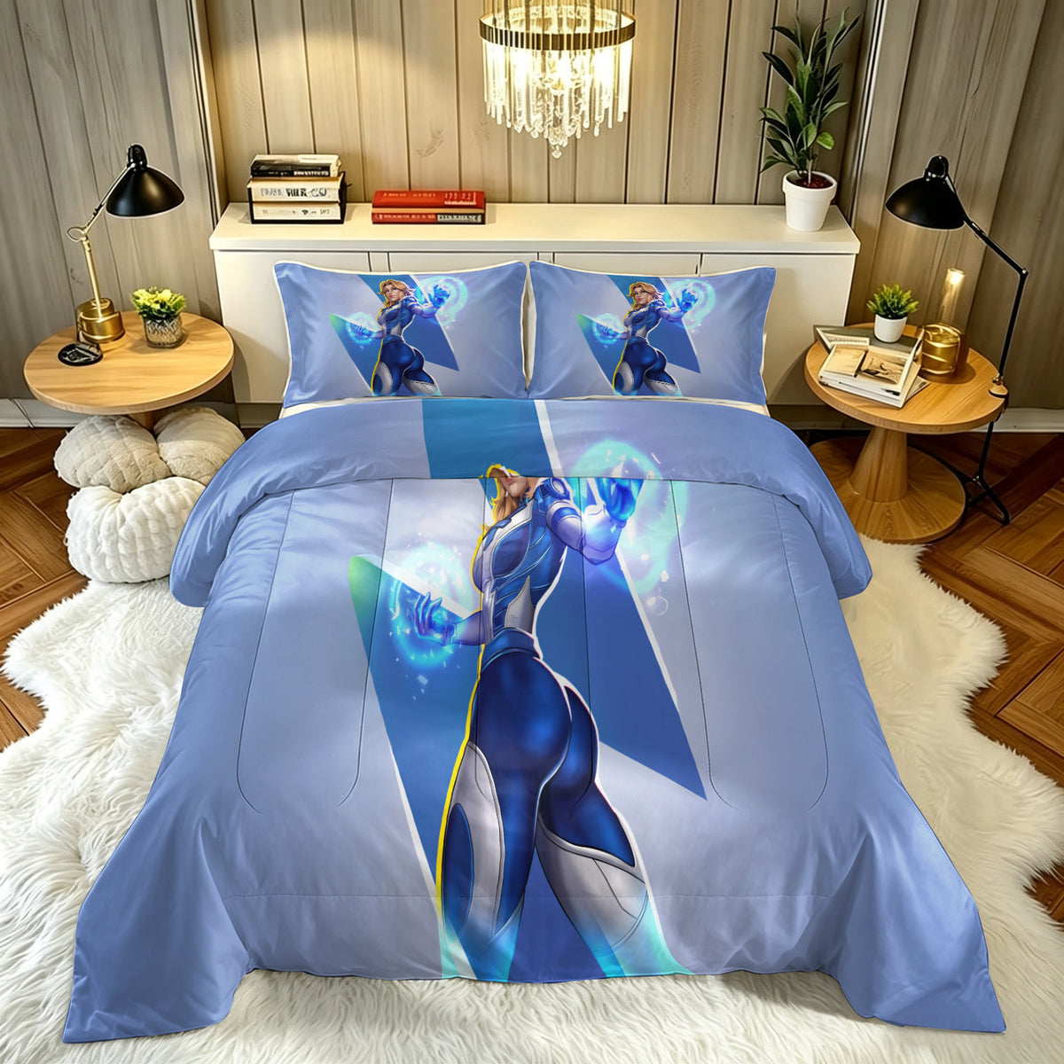 ‌Marvel Rivals Sue Storm Comforter Pillowcase Sets Blanket All Season Reversible Quilted Duvet