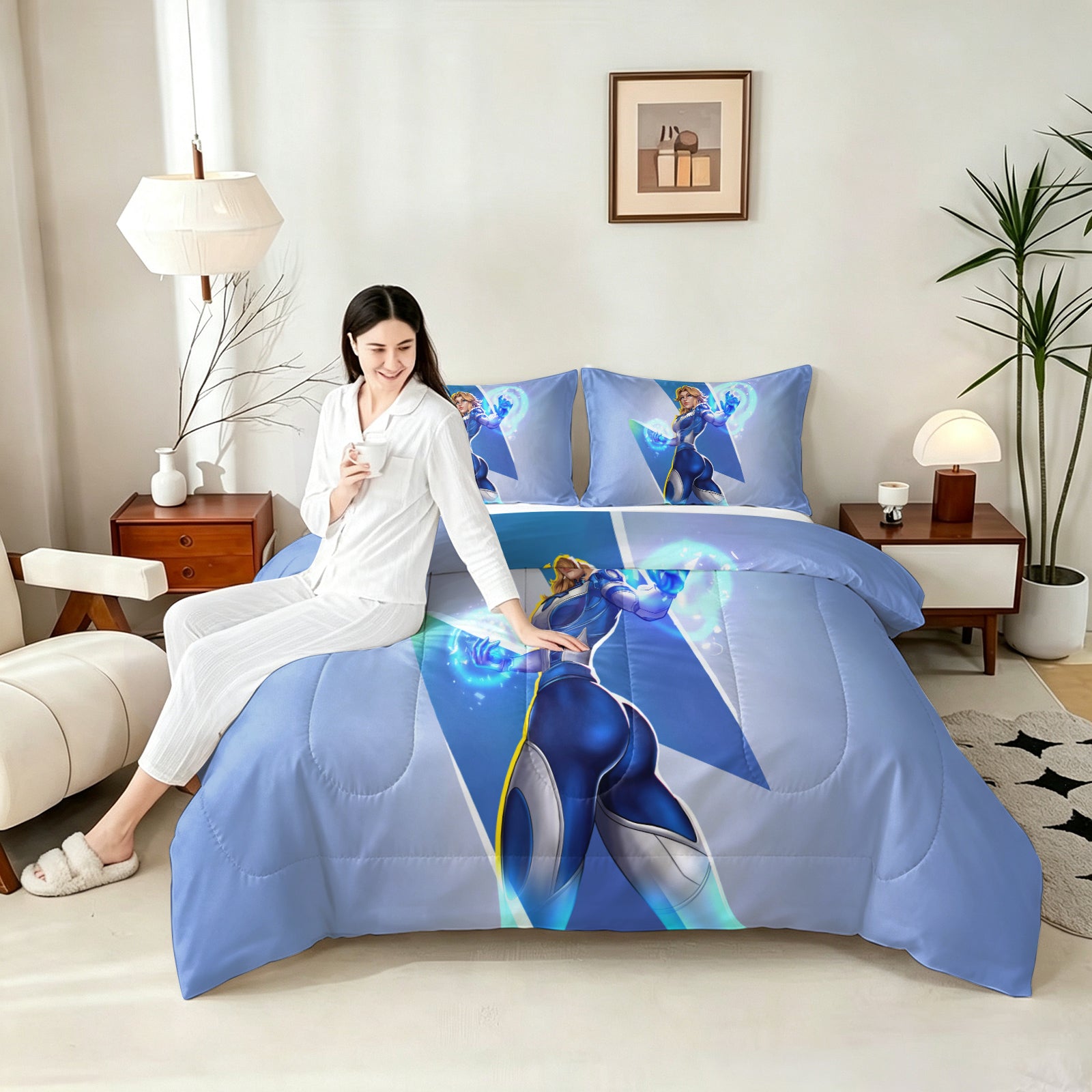 ‌Marvel Rivals Sue Storm Comforter Pillowcase Sets Blanket All Season Reversible Quilted Duvet