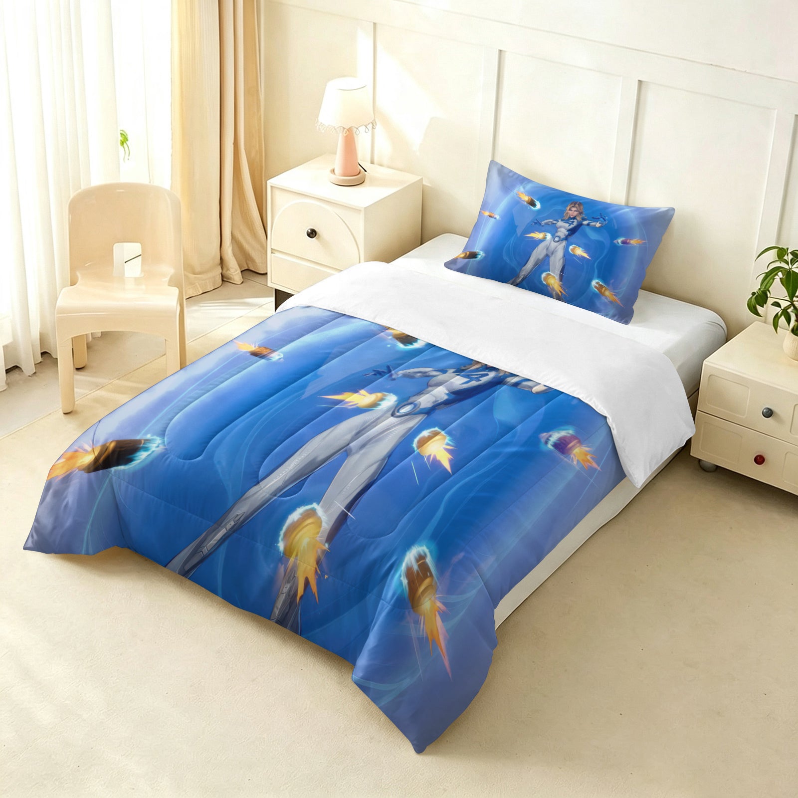 ‌Marvel Rivals Sue Storm Comforter Pillowcase Sets Blanket All Season Reversible Quilted Duvet