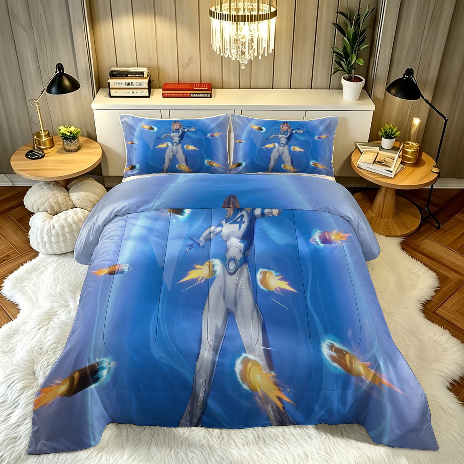 ‌Marvel Rivals Sue Storm Comforter Pillowcase Sets Blanket All Season Reversible Quilted Duvet