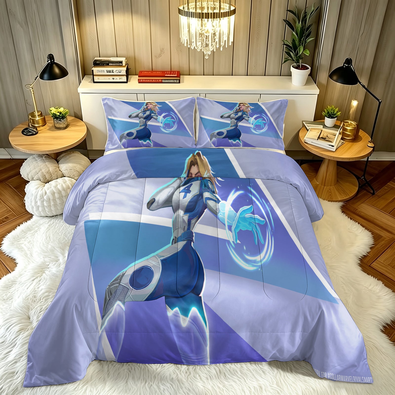 ‌Marvel Rivals Sue Storm Comforter Pillowcase Sets Blanket All Season Reversible Quilted Duvet