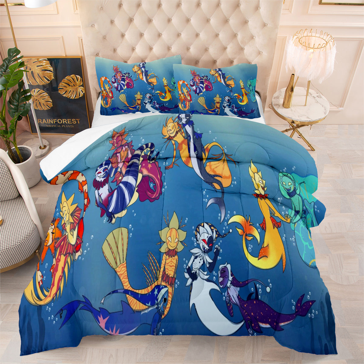 Fnaf Sundrop And Moondrop Comforter Pillowcase Sets Blanket All Season Reversible Quilted Duvet