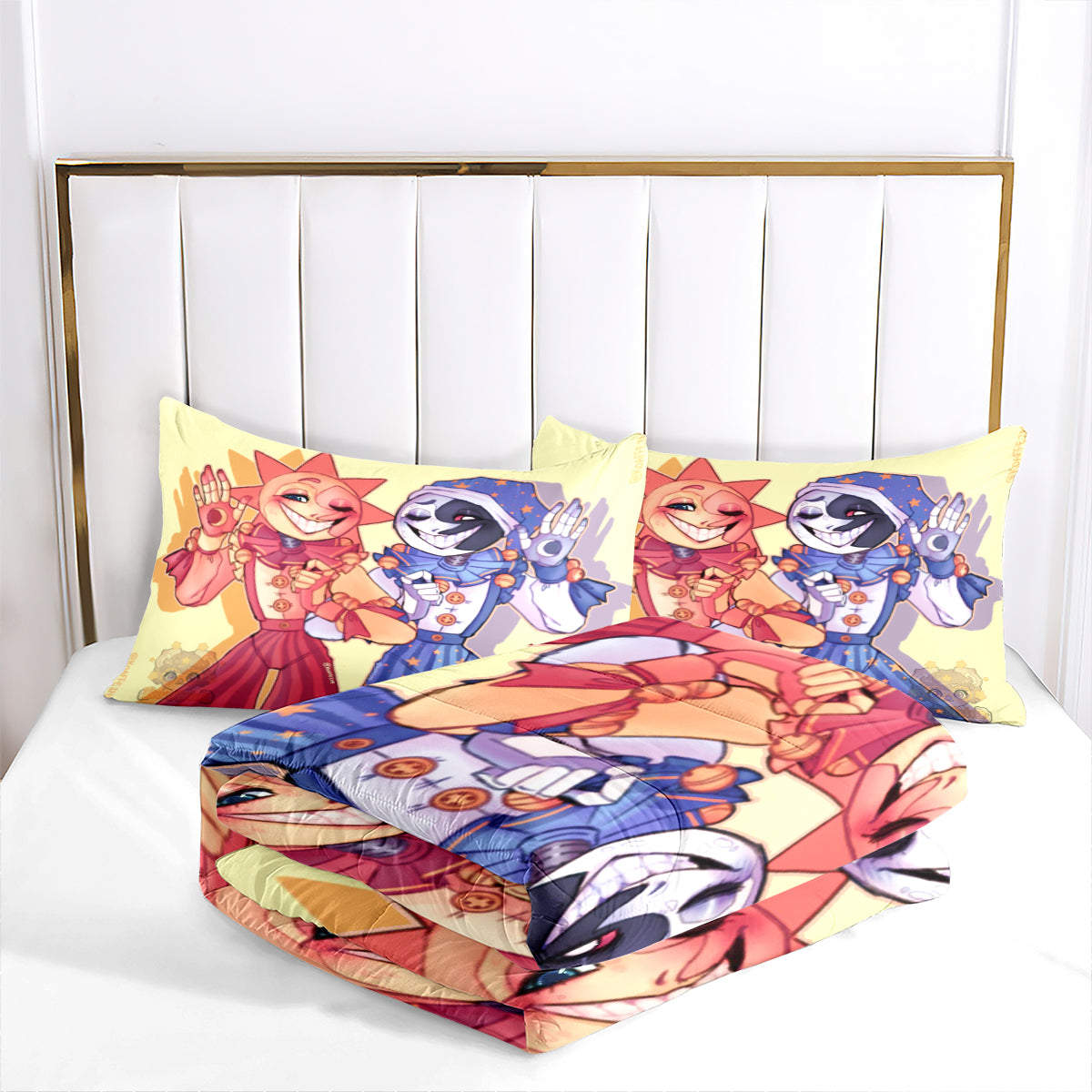 Fnaf Sundrop And Moondrop Comforter Pillowcase Sets Blanket All Season Reversible Quilted Duvet