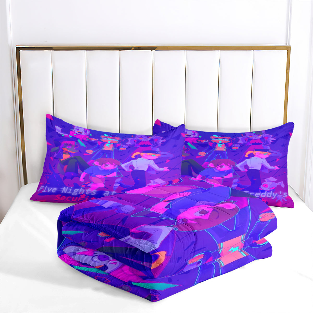 Fnaf Sundrop And Moondrop Comforter Pillowcase Sets Blanket All Season Reversible Quilted Duvet