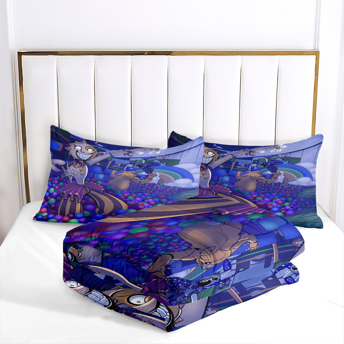 Fnaf Sundrop And Moondrop Comforter Pillowcase Sets Blanket All Season Reversible Quilted Duvet