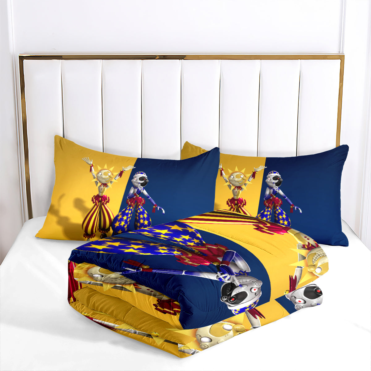 Fnaf Sundrop And Moondrop Comforter Pillowcase Sets Blanket All Season Reversible Quilted Duvet