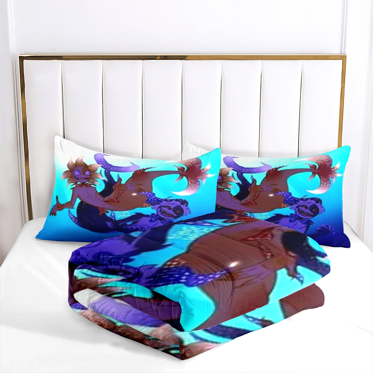 Fnaf Sundrop And Moondrop Comforter Pillowcase Sets Blanket All Season Reversible Quilted Duvet