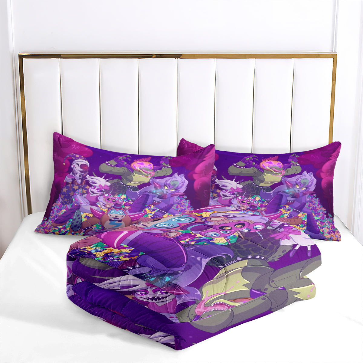 Fnaf Sundrop And Moondrop Comforter Pillowcase Sets Blanket All Season Reversible Quilted Duvet