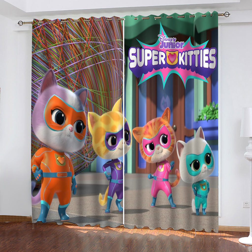 Super Kitties Blackout Curtains Drapes For Window Treatment Set